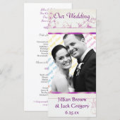 Songbird Shabby Chic Trouwprogramma Programmakaart (Voorkant / Achterkant)