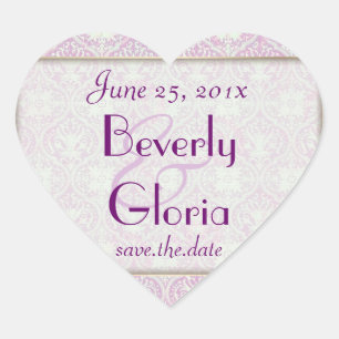 Songbird Shabby Chic WEDDING Save The Date Hart Sticker