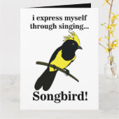 Songbird Tit Bird Funny Birdwatching Birdwatcher Kaart (Gele Bloem)