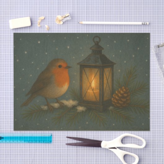 Songbird with Warm Lantern Tissue Paper Tissuepapier (Craft)