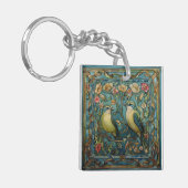 Songbirds in Love Romantische Art Nouveau Design Sleutelhanger (Voorkant Links)
