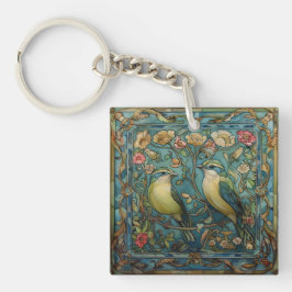 Songbirds in Love Romantische Art Nouveau Design Sleutelhanger