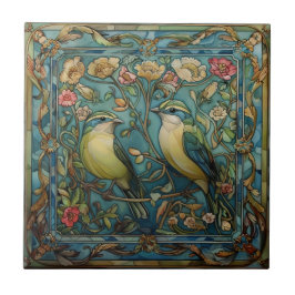 Songbirds in Love Romantische Art Nouveau Design Tegeltje