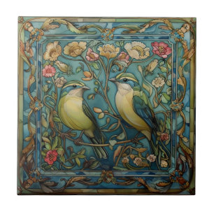 Songbirds in Love Romantische Art Nouveau Design Tegeltje