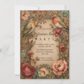 Songbirds & Roses Valentine Party Kaart (Voorkant)