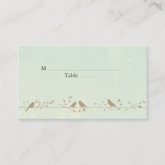  Songbirds Wedding Place Cards Plaatskaartje (Voorkant)