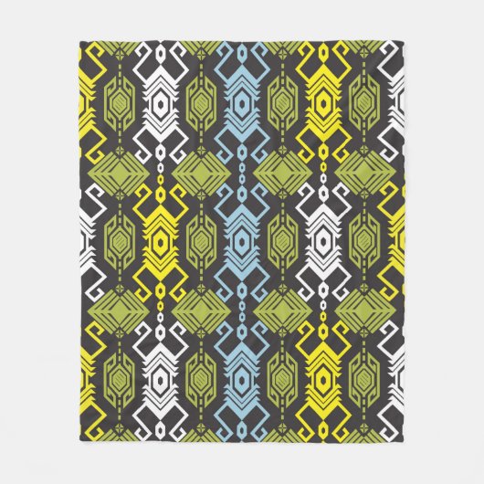 Songket Tenun Geometric Seamless Pattern met Crea Fleece Deken (Voorkant)