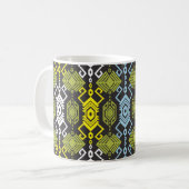 Songket Tenun Geometric Seamless Pattern met Crea Koffiemok (Voorkant links)
