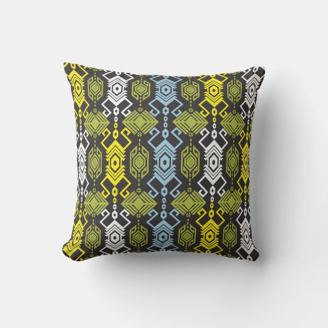 Songket Tenun Geometric Seamless Pattern met Crea Kussen (Voorkant)