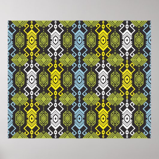Songket Tenun Geometric Seamless Pattern met Crea Poster (Voorkant)