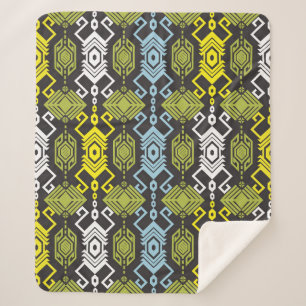 Songket Tenun Geometric Seamless Pattern met Crea Sherpa Deken