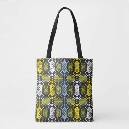 Songket Tenun Geometric Seamless Pattern met Crea Tote Bag (Voorkant)