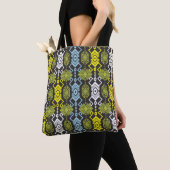 Songket Tenun Geometric Seamless Pattern met Crea Tote Bag (Dichtbij)