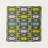 Songket Tenun Geometric Seamless Pattern met Crea Wandkleed (Voorkant (horizontaal))