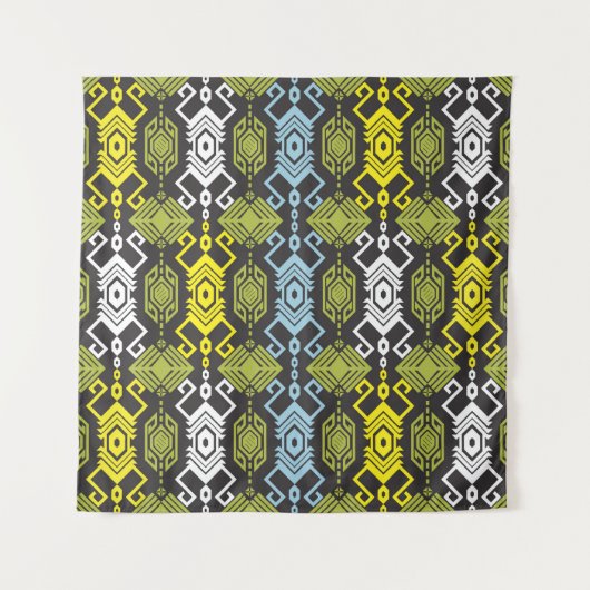 Songket Tenun Geometric Seamless Pattern met Crea Wandkleed (Voorkant)