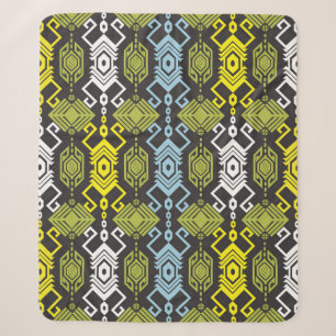 Songket Tenun Geometric Seamless Pattern with Crea Sherpa Deken