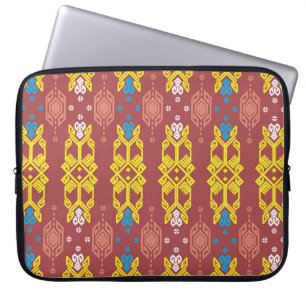 Songket Tenun Geometrik naadloos patroon met Crea Laptop Sleeve
