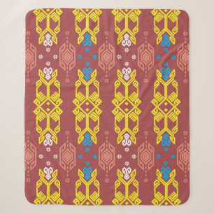 Songket Tenun Geometrik naadloos patroon met Crea Sherpa Deken