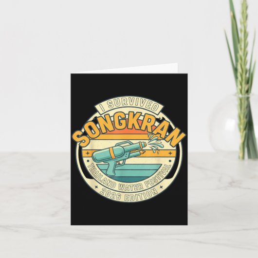 Songkran 2026 Overlever Funny Thais Nieuw Jaar  Kaart (Voorkant)