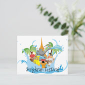 Songkran Festival Elephant spraywater Briefkaart (Staand voorkant)