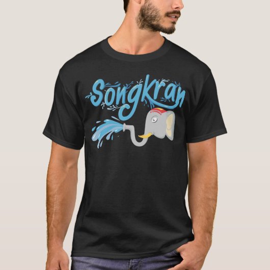 Songkran Olifant spuiten water T-shirt (Voorkant)