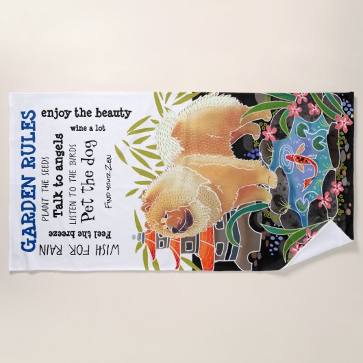 SONGMAO Chow- GARDEN REGELS badhanddoek (Voorkant)