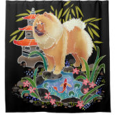 SONGMAO-douchegordijn (zwarte achtergrond) Douchegordijn (Voorkant)