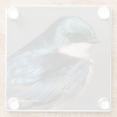 Songvogel in de buik glazen onderzetter (Achterkant)