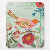 Songvogel met collage-stijl muismat (Voorkant)