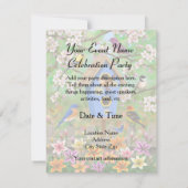 Songvogels Lily Garden Birdhouse Kaart (Achterkant)