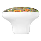 Songvogels Lily Garden Birdhouse Keramische Knop (Zijkant)