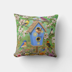 Songvogels Lily Garden Birdhouse Kussen