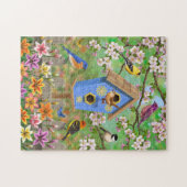 Songvogels Lily Garden Birdhouse Legpuzzel (Horizontaal)