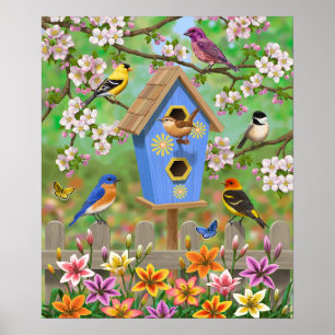 Songvogels Lily Garden Birdhouse Poster