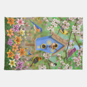 Songvogels Lily Garden Birdhouse Theedoek (Horizontaal)