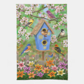 Songvogels Lily Garden Birdhouse Theedoek (Verticaal)