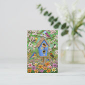 Songvogels Lily Garden Birdhouse Visitekaartje (Staand voorkant)
