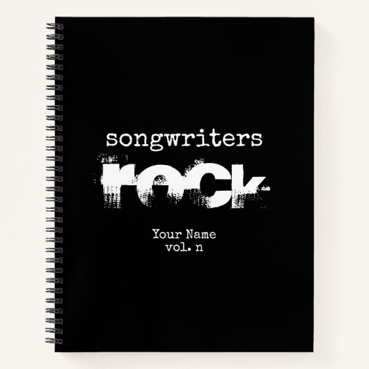 Songwriters Rock - Aangepaste Songwriter Notebook Notitieboek (Voorkant)
