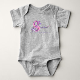 Sonia meisjes naam & betekenis S monogram baby rom Romper