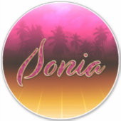 Sonia Vorname Name golden pink Aufkleber Sticker (Voorkant)