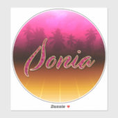 Sonia Vorname Name golden pink Aufkleber Sticker (Vel)