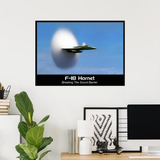 Sonic Boom F-18 Hornet Poster Print (Thuiskantoor)