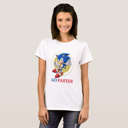 Sonic gaat sneller t-shirt (Voorkant volledig)