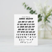 Sonic Heavy - Bemonsteringsblad Zazzle Font Briefkaart (Staand voorkant)