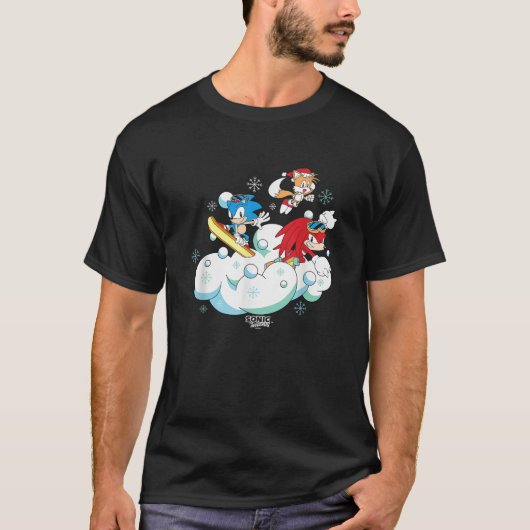 Sonic The Hedgehog Christmas Main Trio Fun In The  T-shirt (Voorkant)