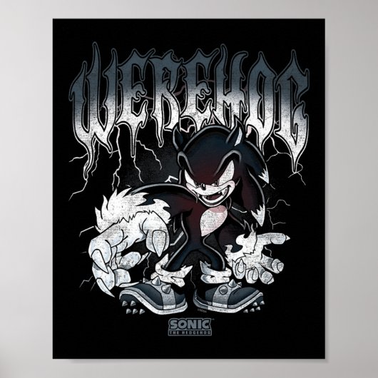 Sonic The Hedgehog Halloween Werehog Distressed St Poster (Voorkant)