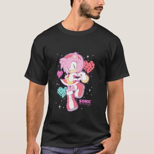 Sonic The Hedgehog Valentijn's Day Schattige Amy R T-shirt (Voorkant)