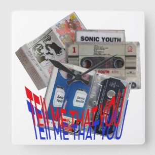 SONIC YOUTH CASSETTEBANDJE coole kunst Vierkante Klok