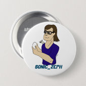 Sonic_Zeph Ronde Button 7,6 Cm (Voorkant /achterkant)