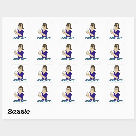 Sonic_Zeph Vierkante Sticker (Vel)